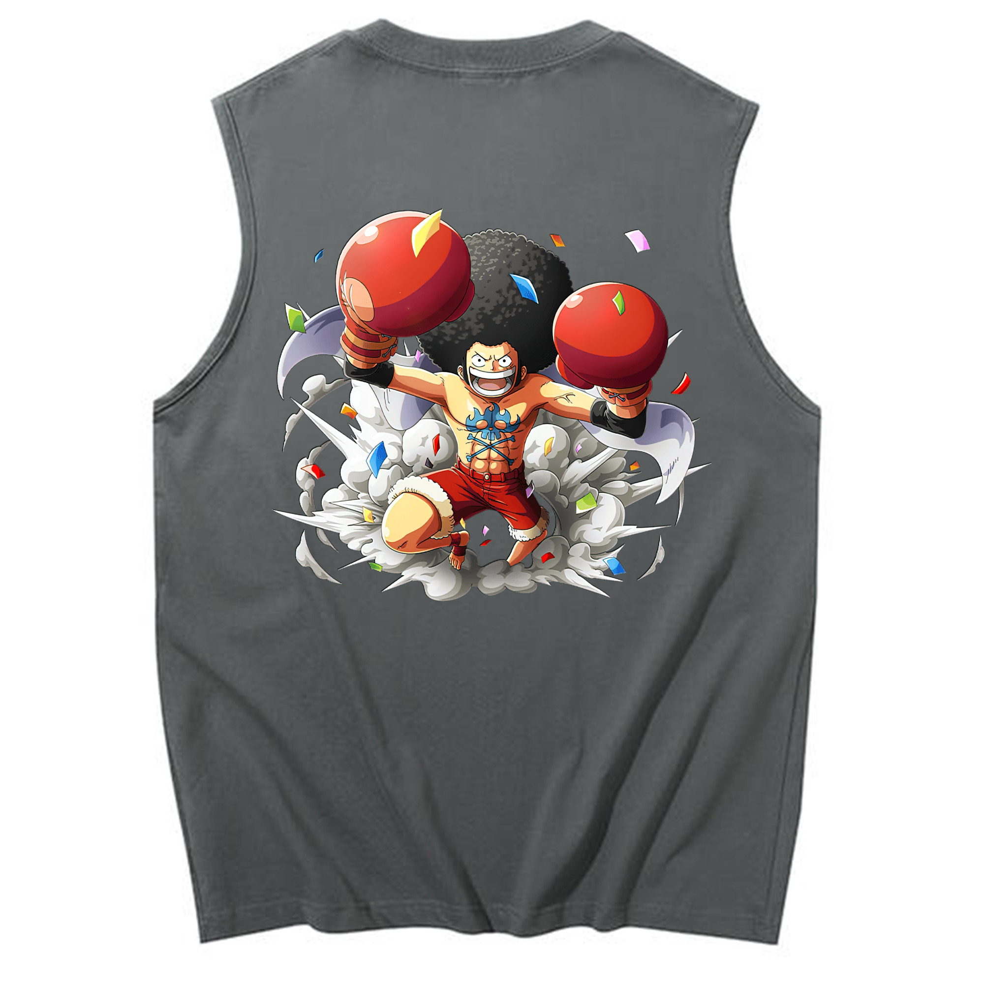 ワンピース モンキー・D・ルフィ ONE PIECE Monkey D. Luffy コットン100％タンクトップ（背面プリント）